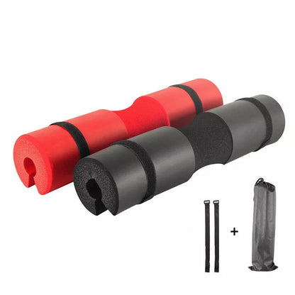 Barbell Shoulder Pad Fitness Sponge Sheath in black and red options for weightlifting comfort