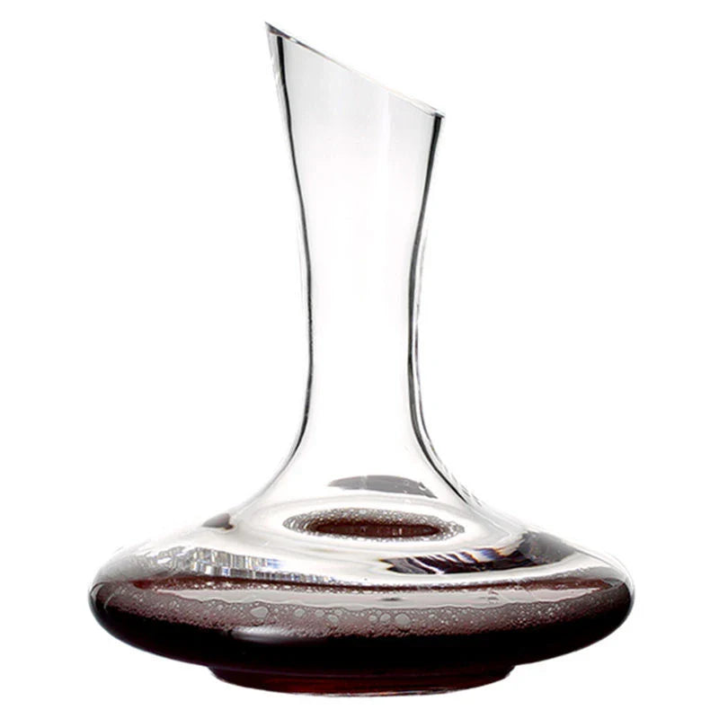 Premium crystal wine decanter with built-in pourer for effortless wine service and enhanced flavor profile
