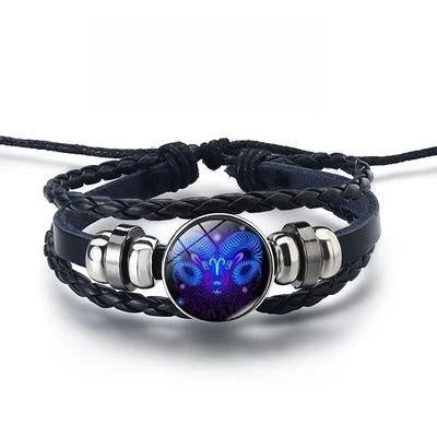 12 Constellations Luminous Bracelet glowing in the dark with zodiac designs