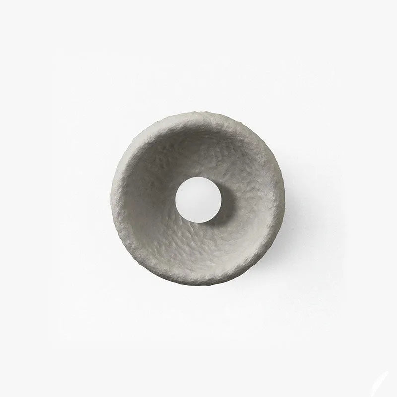 Japanese modern wall lamp with resin shade in three diameter sizes
