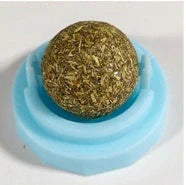 Self-adhesive rotated catnip lick ball for cats, natural play stimulation
