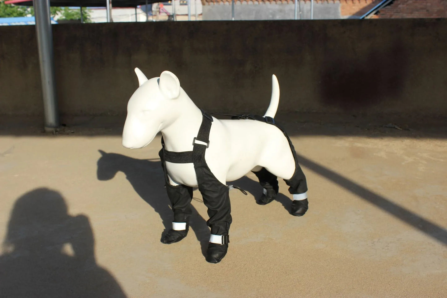 Black waterproof non-slip dog shoes for outdoor paw protection in six size options