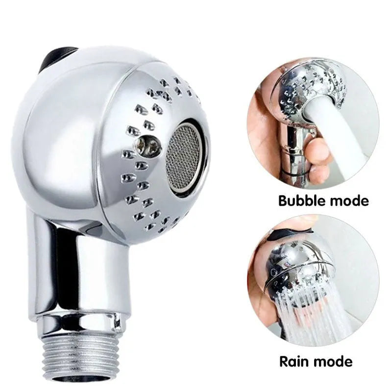 Handheld shower head for pets bathroom barber shop small hand shower soft shower head without pressure silver ABS plastic 8cm x 5cm universal standard size easy to install