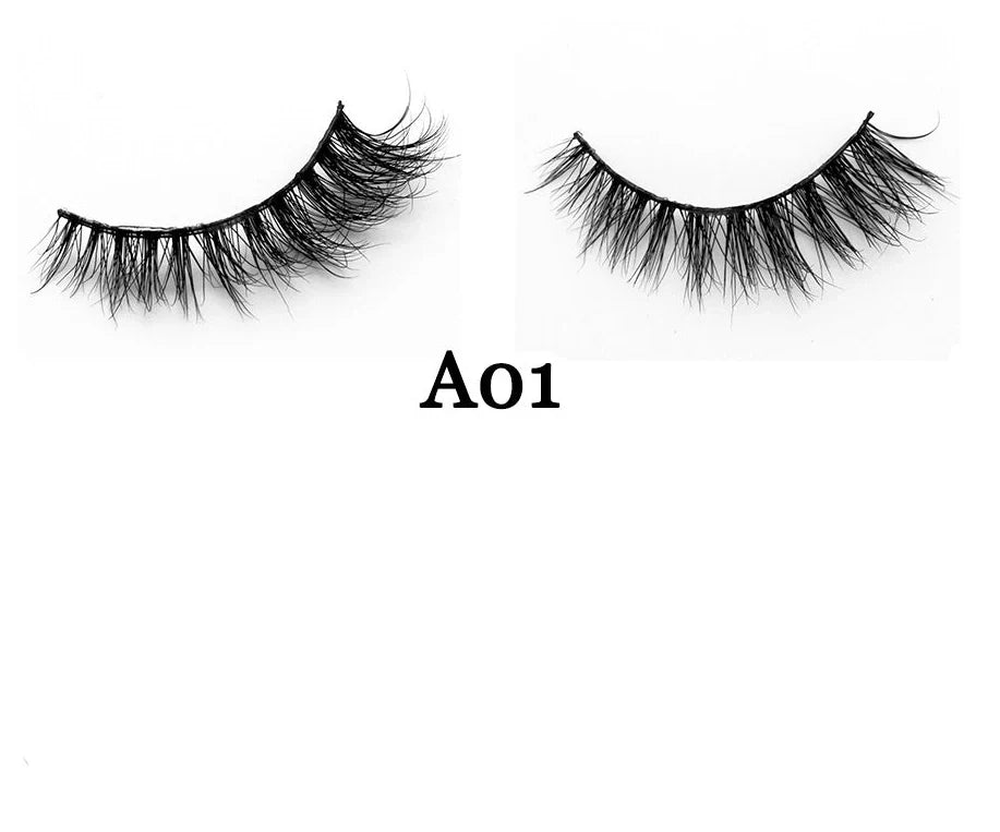 Handmade 3D mink false eyelashes showing 12mm length and 0.07mm diameter fibres for natural volume