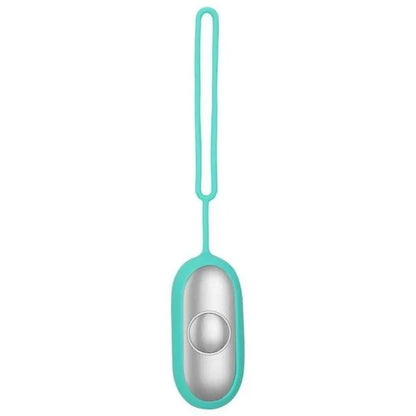 Hand-held micro-current sleep aid device in grey, green, or orange with round button and USB charging port