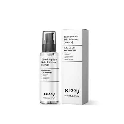 50ml bottle of skin enhancer serum with hyaluronic acid and peptide formulation