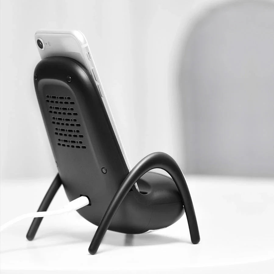 Wireless Charging Amplifier Stand with Integrated Sound Amplifier for Apple and Android Smartphones
