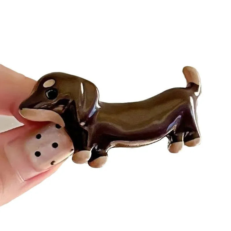 Dachshund dog barrettes hair clips with electroplated finish in cute style