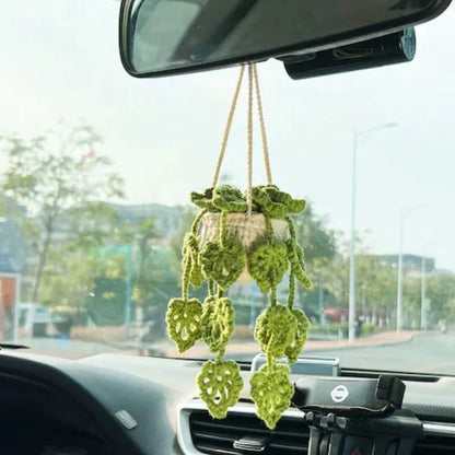 Creative car rearview mirror pendant measuring 22cm by 7cm in chemical fibre