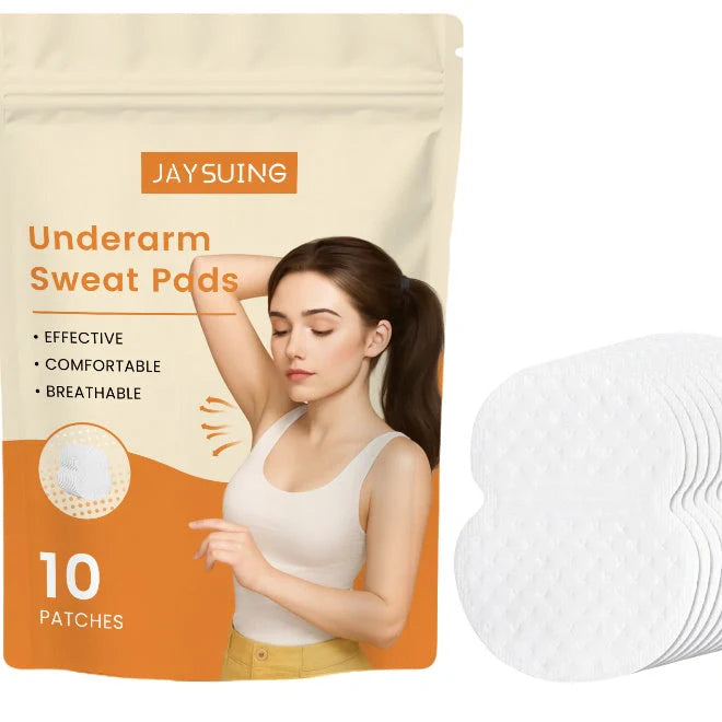 Pack of 10 underarm sweat absorbing patches with vitamin E for clothing protection