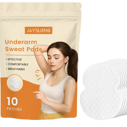 Pack of 10 underarm sweat absorbing patches with vitamin E for clothing protection