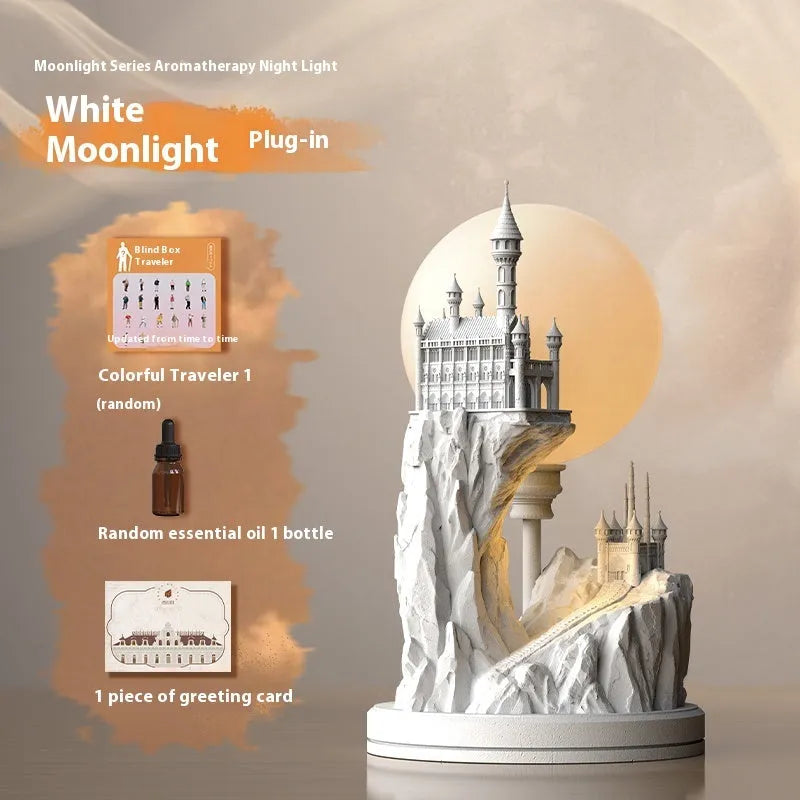 White composite gypsum table lamp with wire control switch for bedroom use