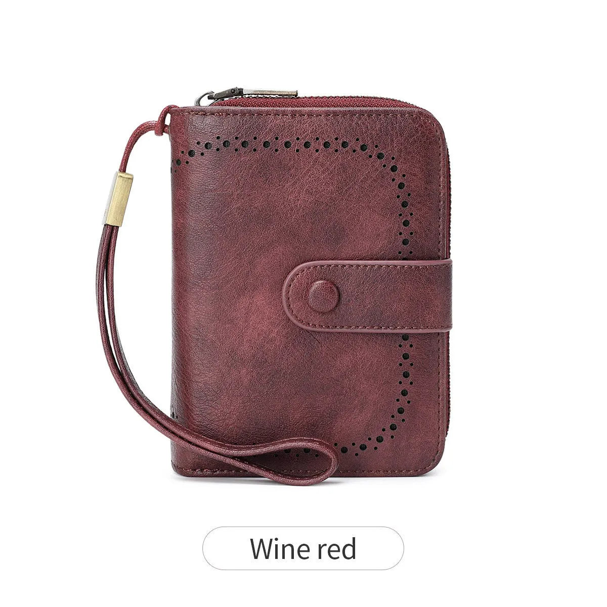 Small leopard print wallet with zipper closure showing stitching details