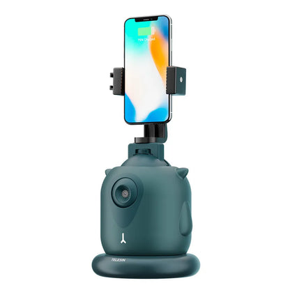 Dark green intelligent follow-up gimbal with 360 rotation and AI face recognition for camera tracking