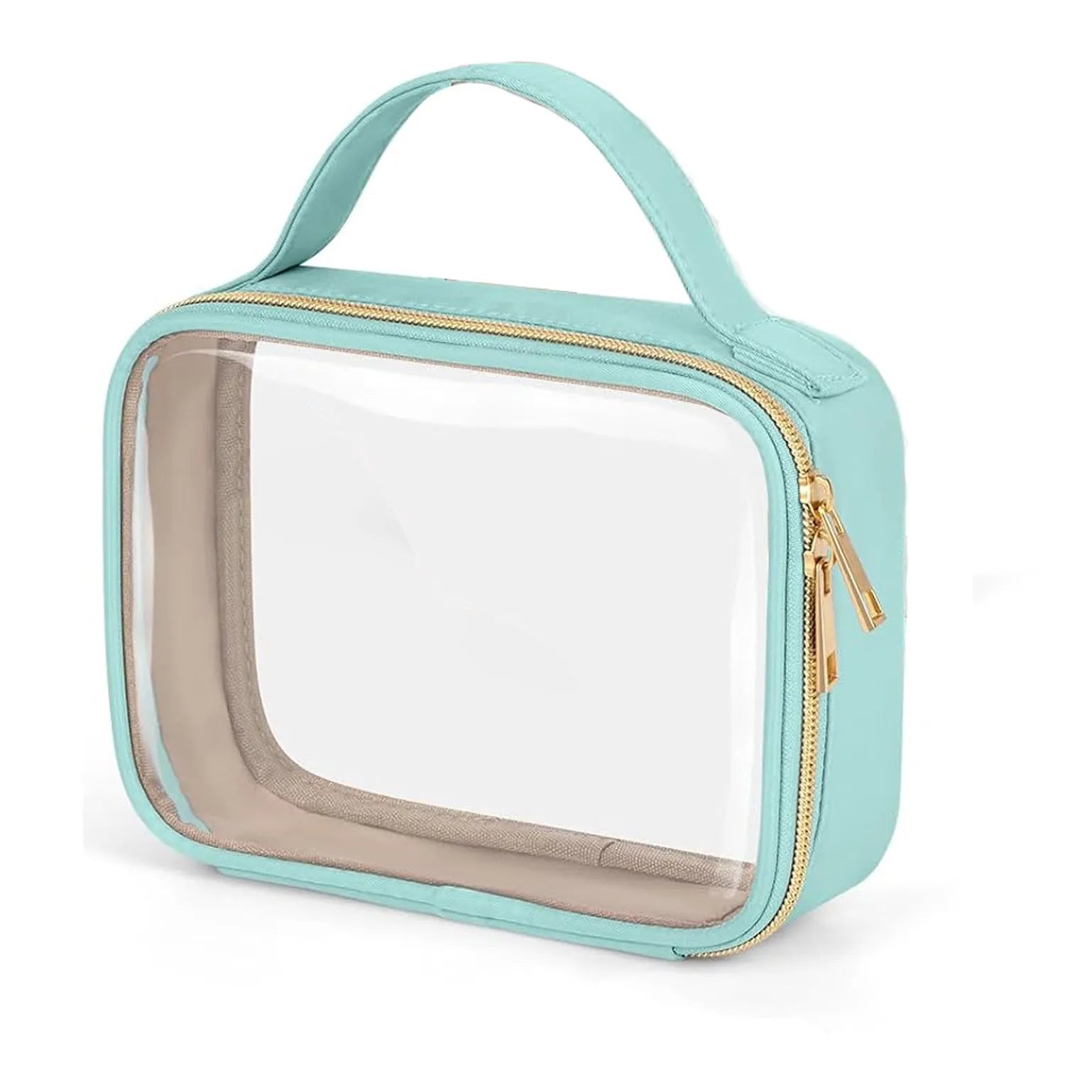 Transparent PVC lipstick storage bag with detachable chain showing 7.85-inch dimensions