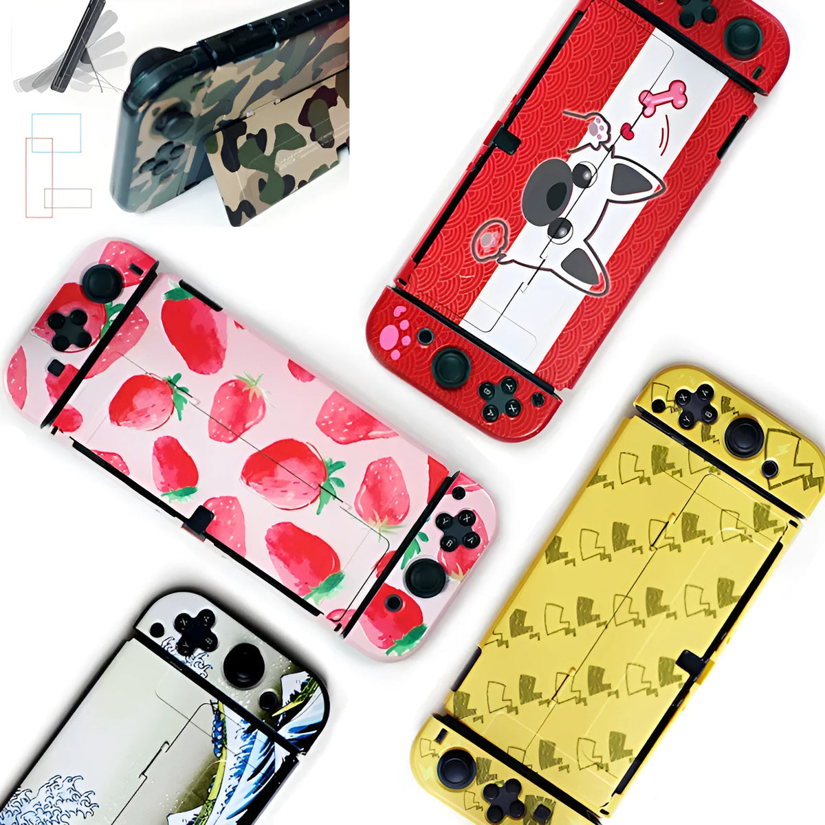 Nintendo Switch OLED hard protective case with PC crystal shell and cartoon pattern options