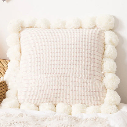 45cm square knitted throw pillow with removable cover in Nordic style