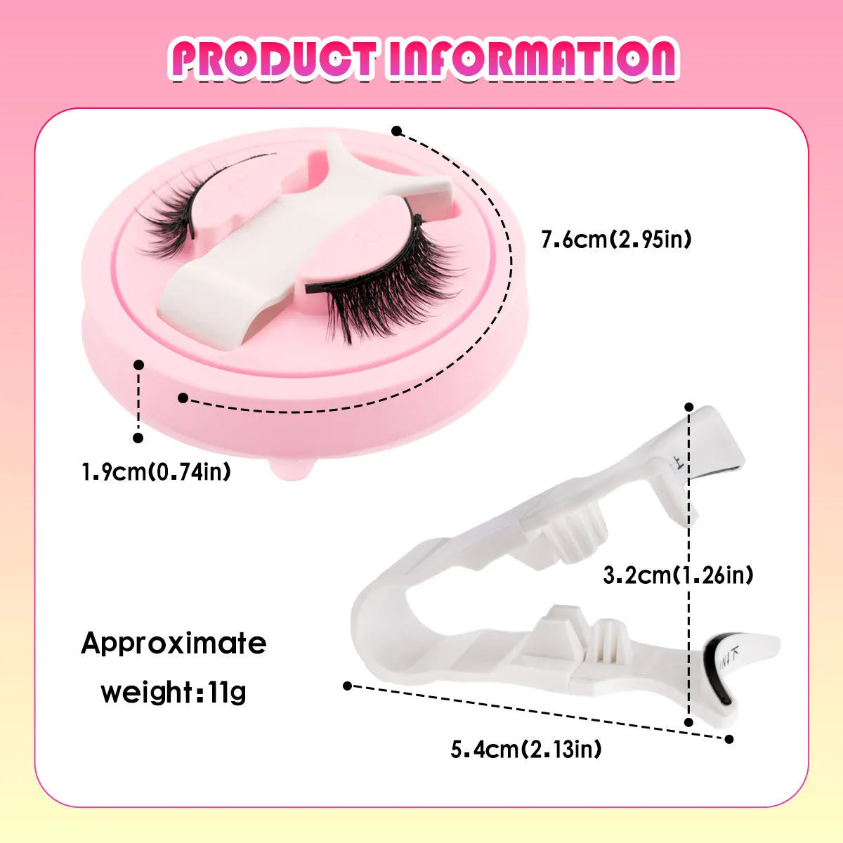 Set of reusable waterproof false eyelashes with natural thick design, glue-free.