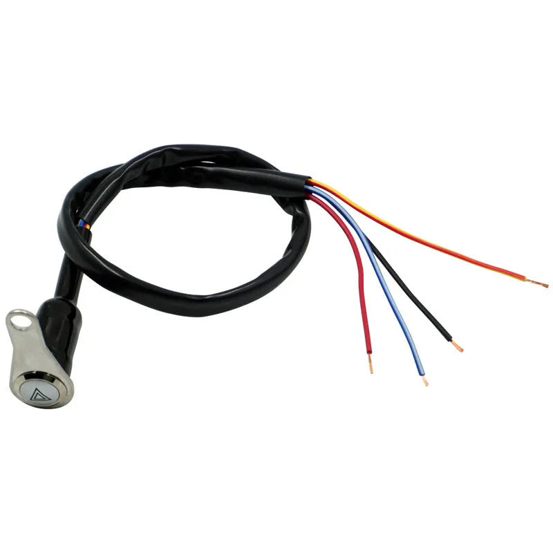 Black stainless steel motorcycle double flash switch with light ring indicator