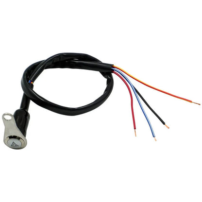 Black stainless steel motorcycle double flash switch with light ring indicator