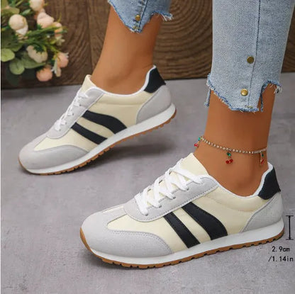 Blue and grey Cortez stripes leisure sports shoes with round toe and flat rubber soles