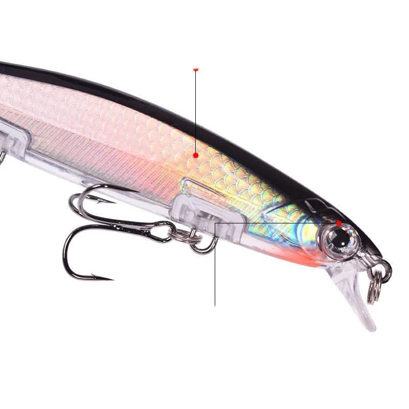 11cm long, 13.5g soft plastic Mino fishing lure in a selection of eight different colours.