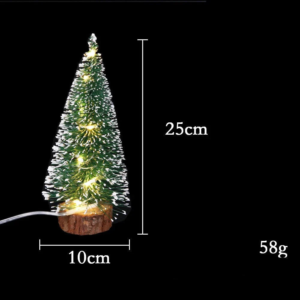 Charming mini LED Christmas tree with warm, twinkling lights and festive holiday decor