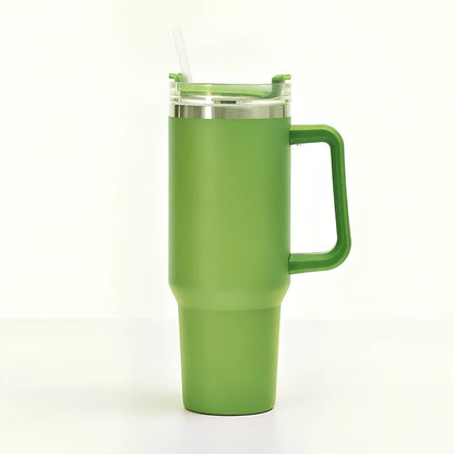 304 stainless steel vacuum cup with double-wall insulation showing 40oz capacity and 26cm height dimensions