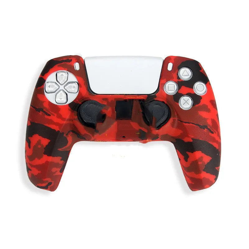 PS5 controller silicone case camouflage pattern design grip cover protective sleeve for DualSense handles in military-style digital camouflage colours