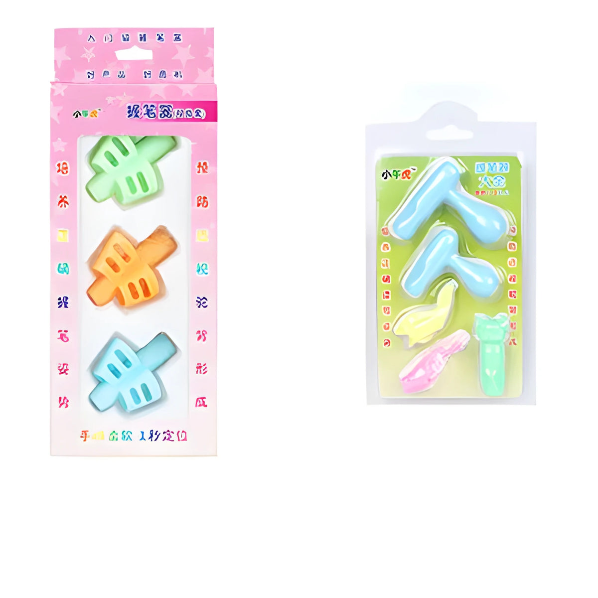 Cartoon-designed soft rubber pen holder for children to correct writing posture