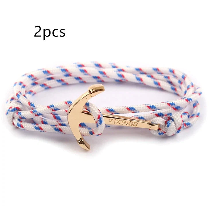 Stylish unisex anchor bracelet with hand strap, perfect for nautical fashion enthusiasts