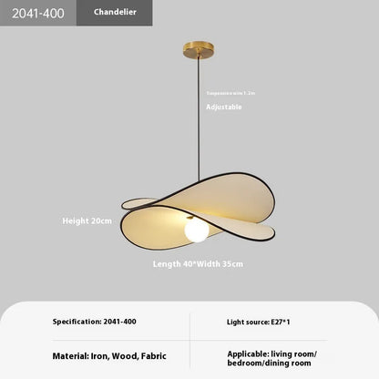 French artistic fabric potato chip chandelier pendant light for bedroom ceiling