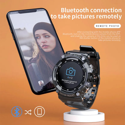 ATTACK 3 IP67 waterproof smartwatch in black with round colour screen on wrist.