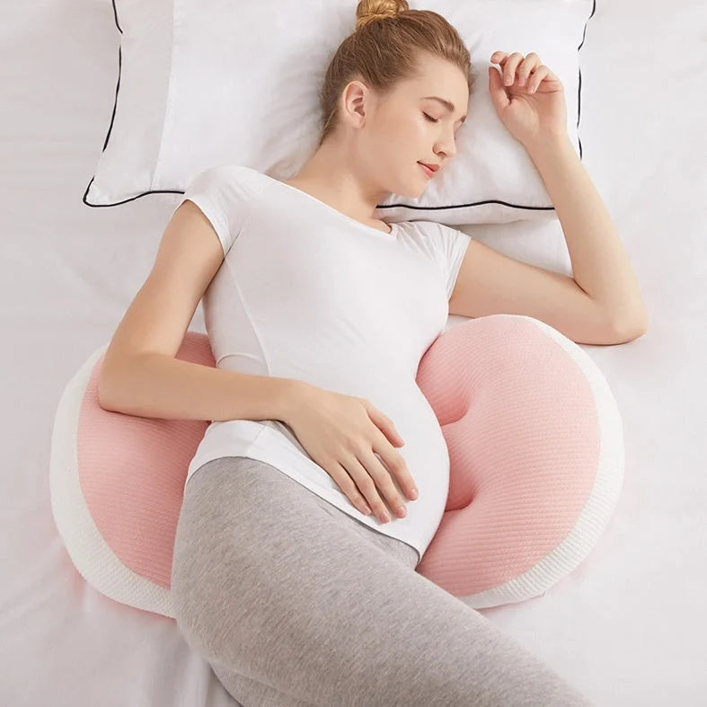 U-Shape Pregnancy Pillow in Pink Grey, Pink White, and Blue White options