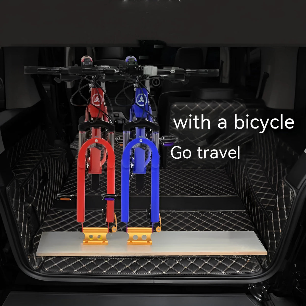 Silver metal bicycle front fork quick release clamp for mounting to a car bike rack.