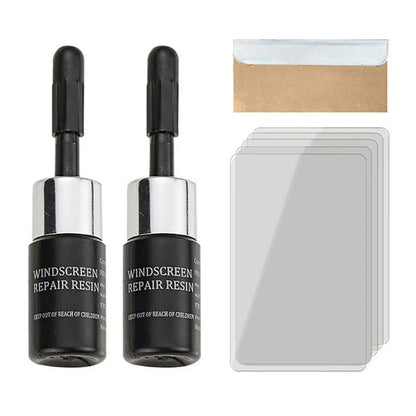 Vacuum function glass crack repairing tool set with connecting soft rod