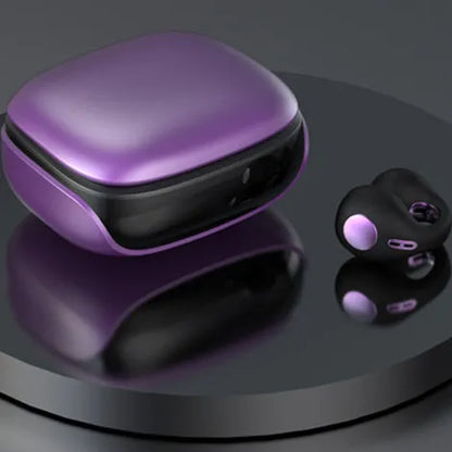 JX80 true wireless bone conduction Bluetooth headset in black colour showing hanging ear design