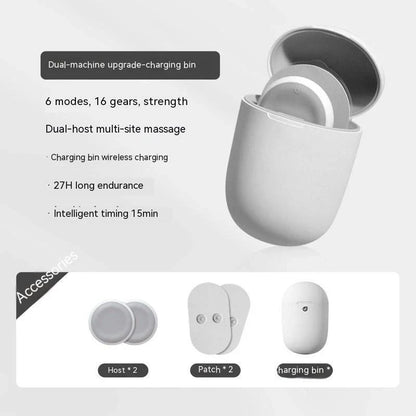 Portable cordless neck massager with low-frequency pulse technology for personalized muscle tension relief and stress management