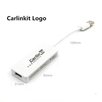 Android CarPlay USB adapter module for vehicle navigation systems in black and white colour options
