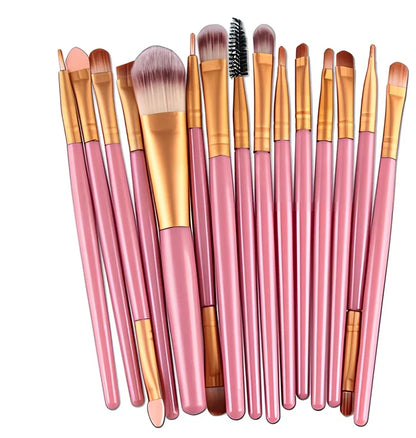 Cosmetic brush kit with 3cm nylon bristles and 14cm plastic handles in multiple colour options