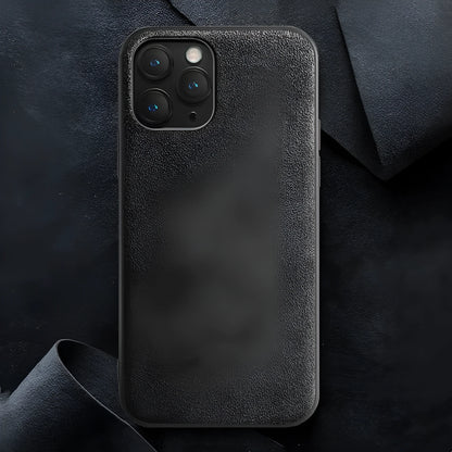 Suede iPhone case in dark blue colour showing full-cover protection design