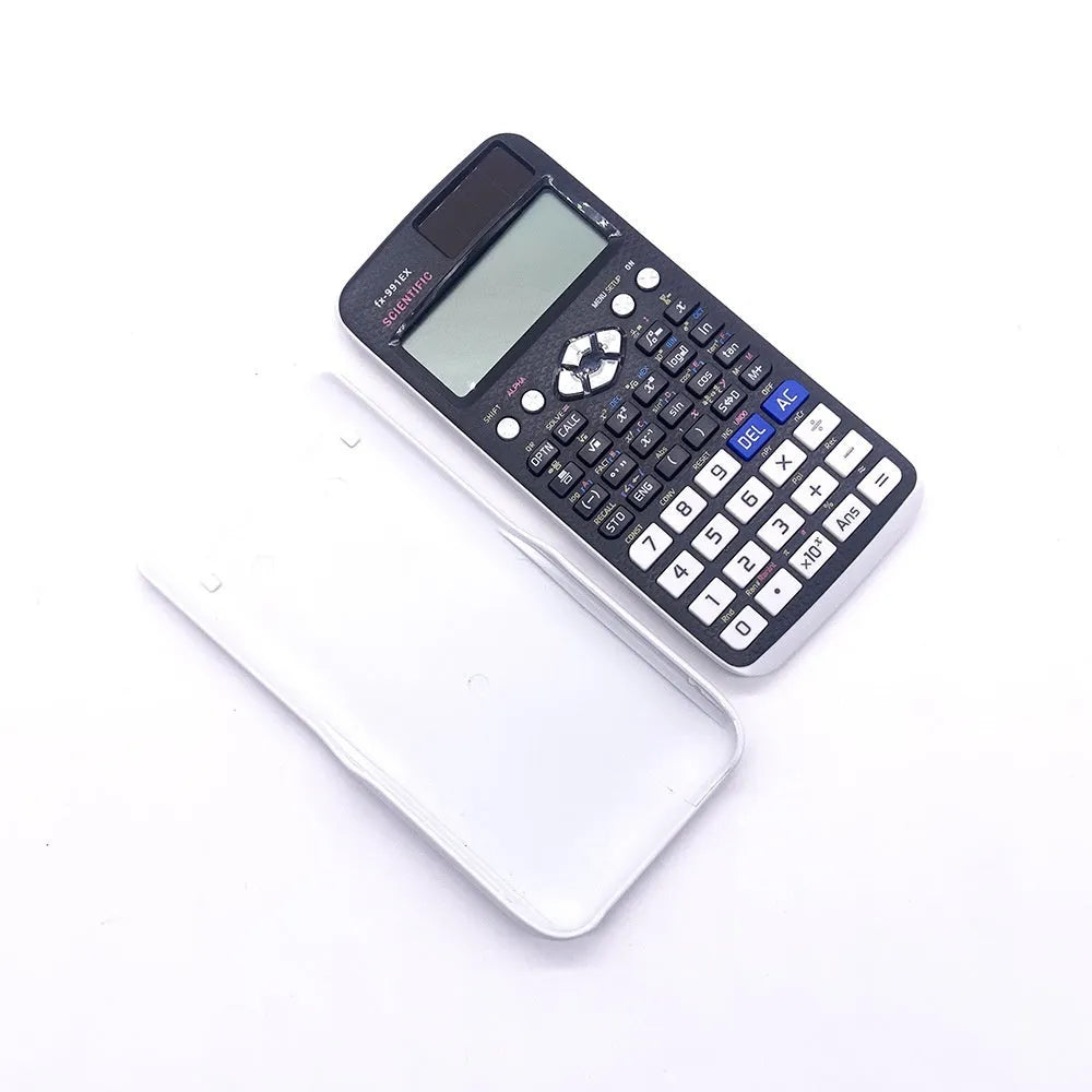 991EX scientific calculator in black, blue, or pink for complex statistics and algebra.