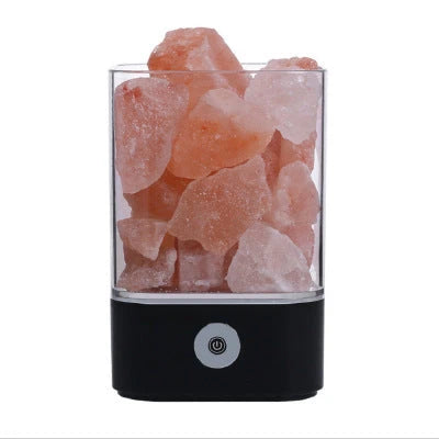 Himalayan Salt Lamp with Adjustable Color Changing LED Lighting for Air Purification and Relaxing Ambiance