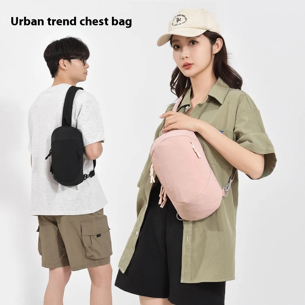 Nylon outdoor crossbody sports bag with mobile phone compartment in multiple colour options