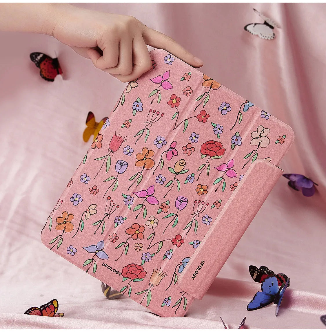 Magnetic protective flat shell case for 10.9-inch iPad Air tablet with polyurethane construction
