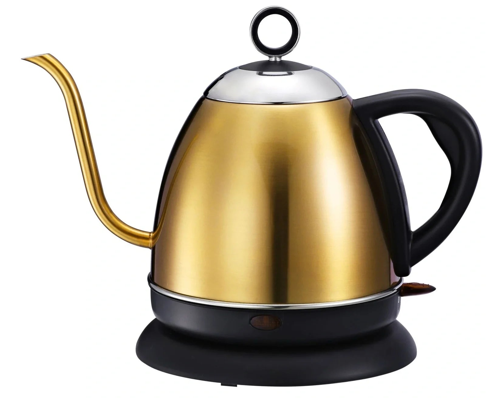 1L stainless steel kettle in gold with touch controls, auto shut-off, and 1.0L capacity for quick boiling