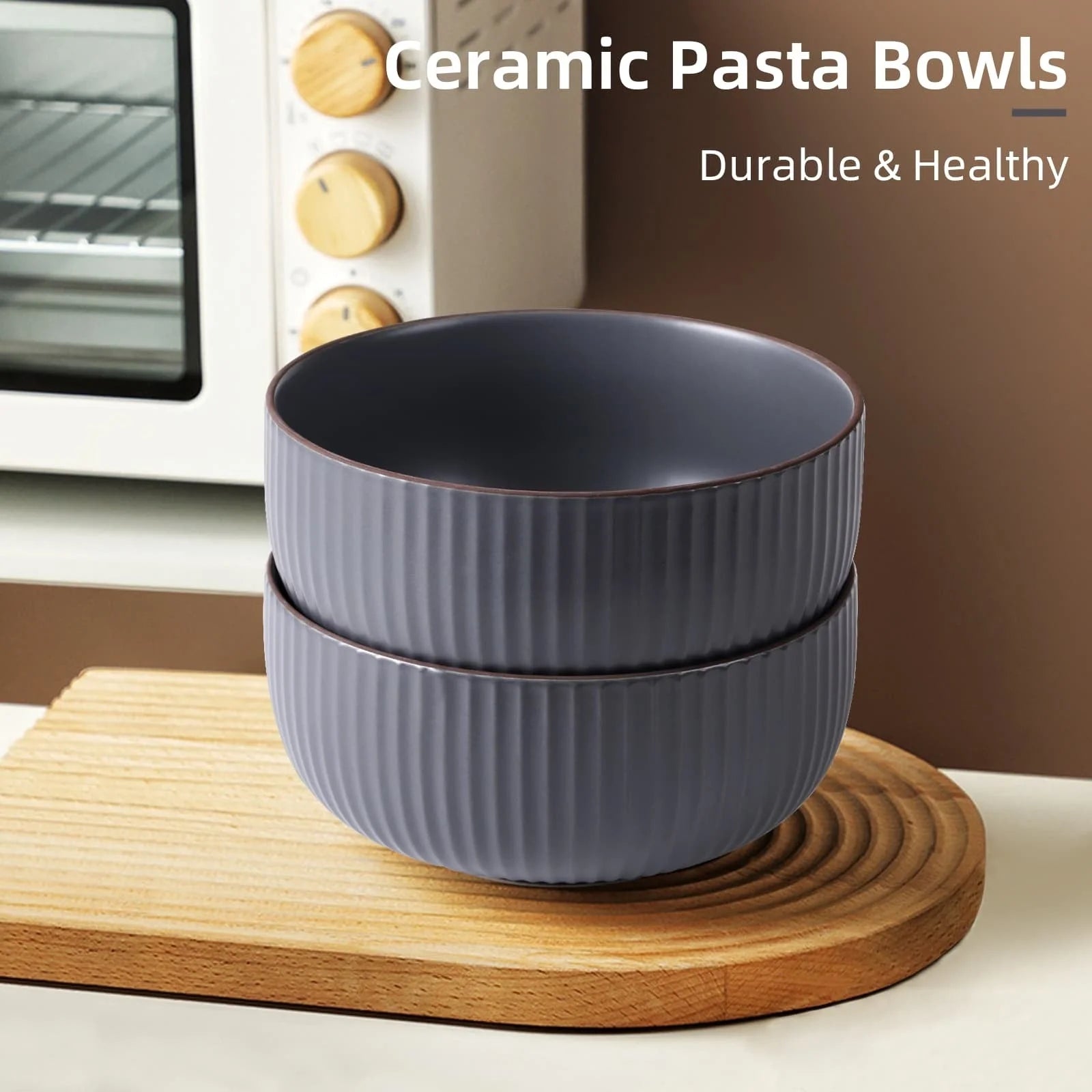 Set of 4 elegant ceramic bowls, perfect for any kitchen, microwave and oven safe