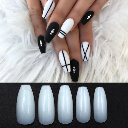 500 transparent natural ABS false nails in 10 sizes for professional and home nail applications