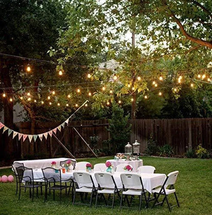Waterproof solar string lights with PVC housing in garden setting showing LED illumination