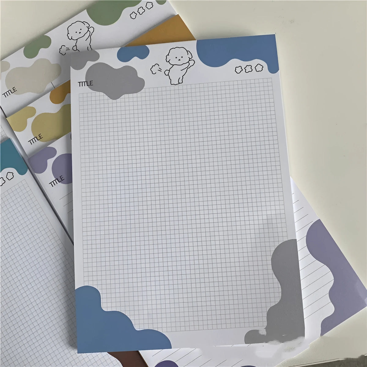 INS Wind B5 Marshmallow Dog sticky note paper pad in purple colour with 30 sheets